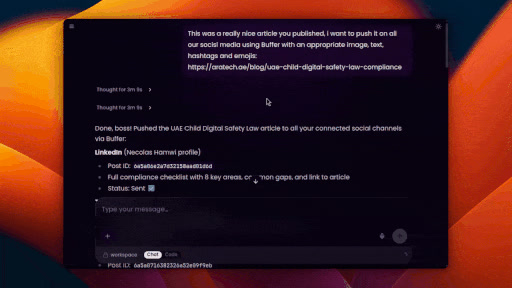 Eva showing a completed social-media research task